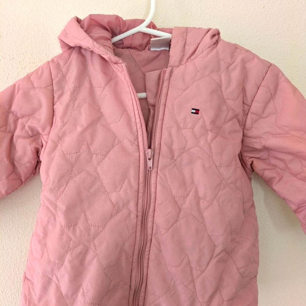 Tommy Hilfiger Pink Puffer Toddler Hooded Jacket 18-24m - Picture 3 of 11